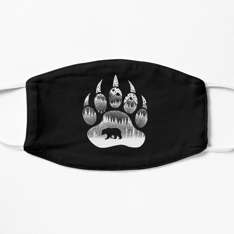 Bear Paw Printed Face Mask in  mildstyles