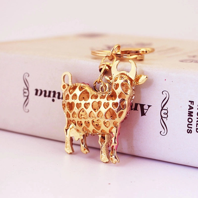 Classic Style Cows Alloy Inlay Rhinestones Women’s Keychain