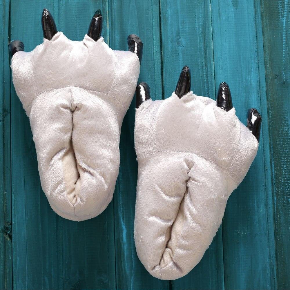 Letclo™ 2021 Winter Warm Soft Indoor Floor Slippers Shoes Paw Funny Animal Monster Dinosaur Claw Plush letclo Letclo