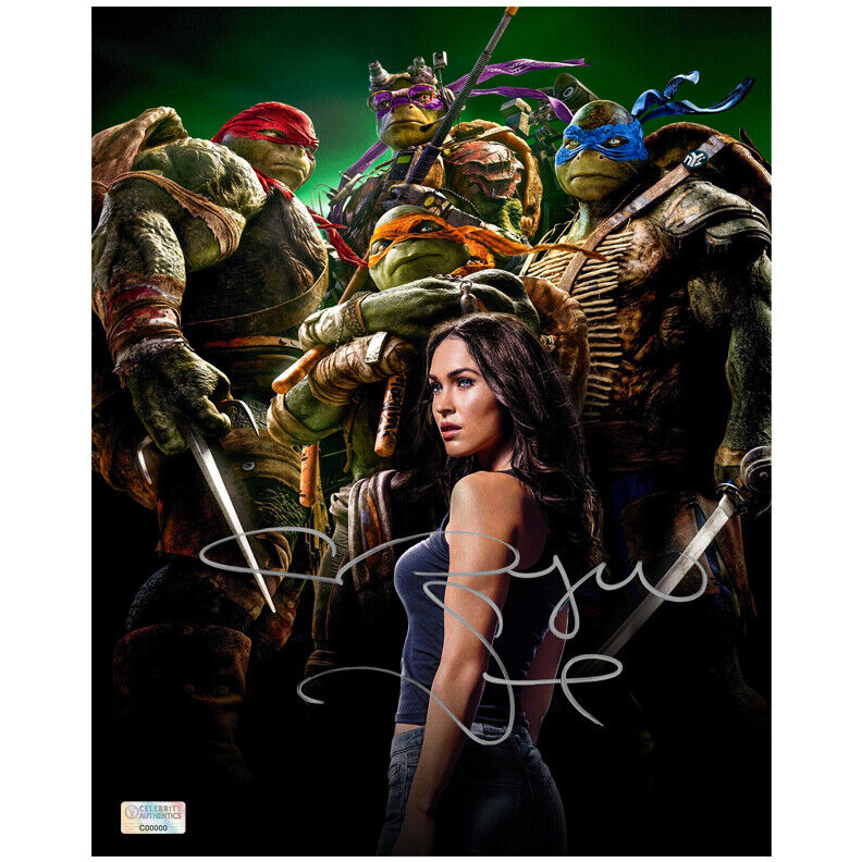 Megan Fox Autographed Teenage Mutant Ninja Turtles 8x10 Photo Poster painting