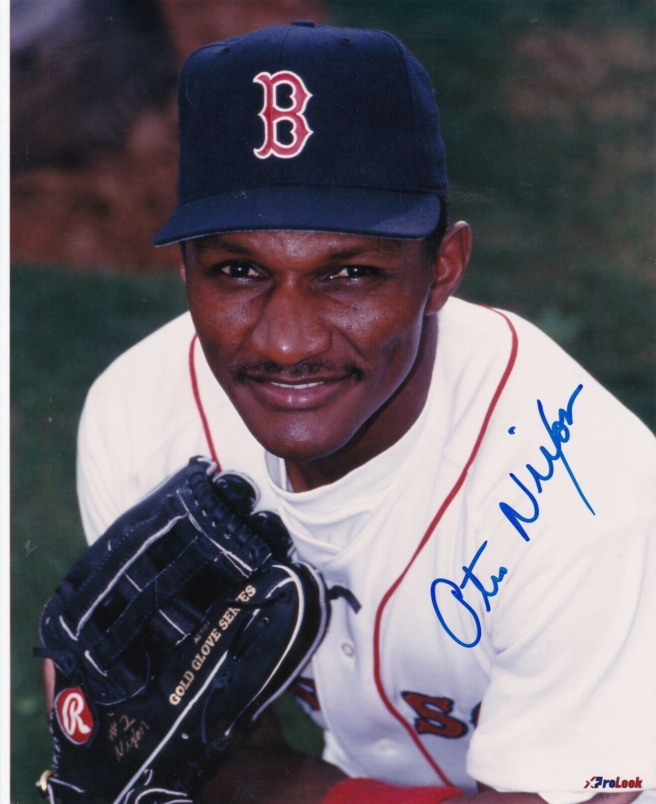 OTIS NIXON BOSTON RED SOX ACTION SIGNED 8x10