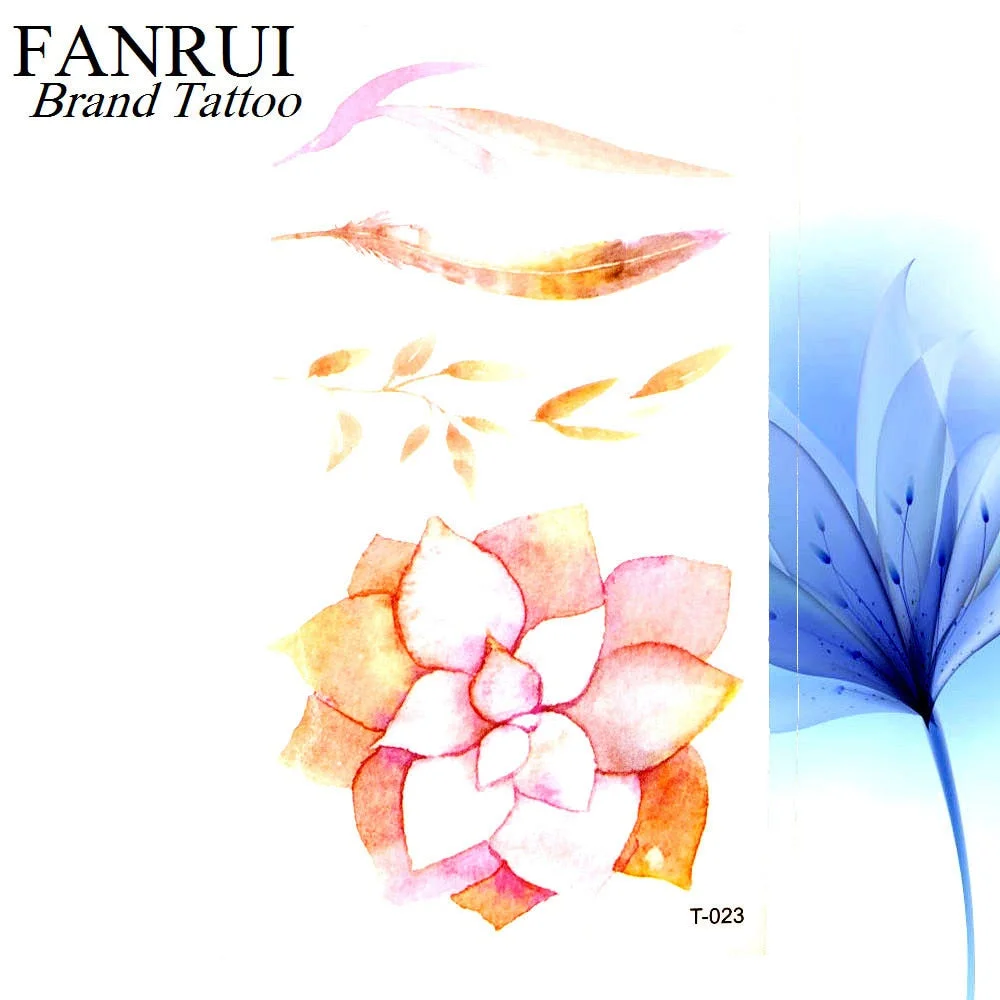 Summer Style Watercolor Feather Bird Temporary Tattoo Women Tribal Henna Fake Tattoo Men Body Arm Art Drawing 3D Tatto Stickers