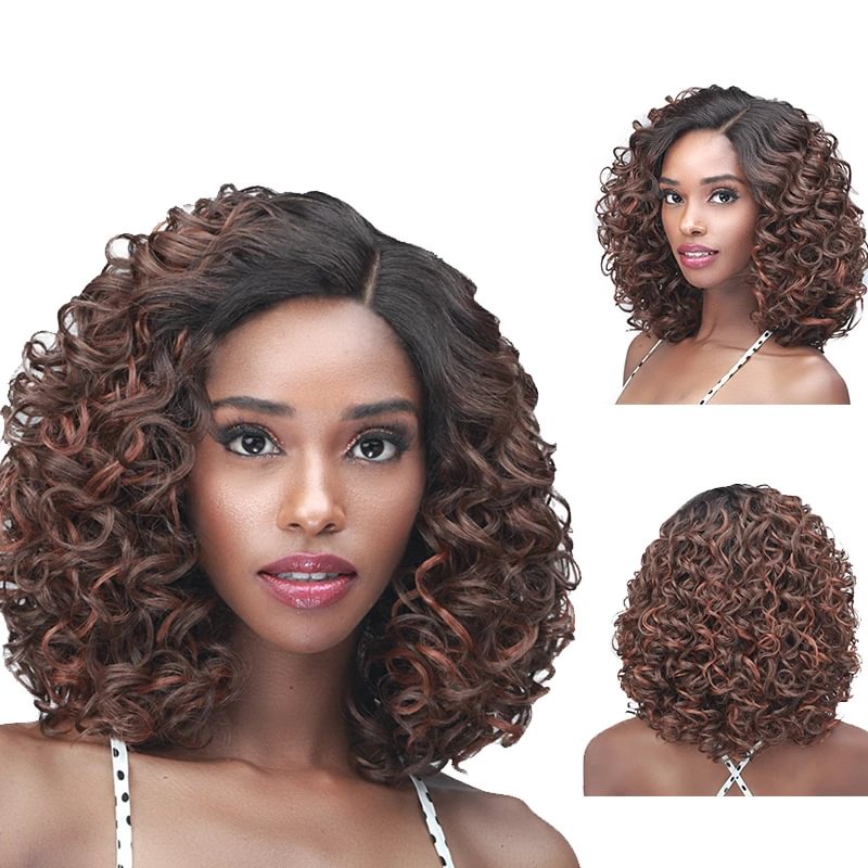 Small Volume Split Wig Women's Short Hair Gradient Chemical Fiber Wig Headcover