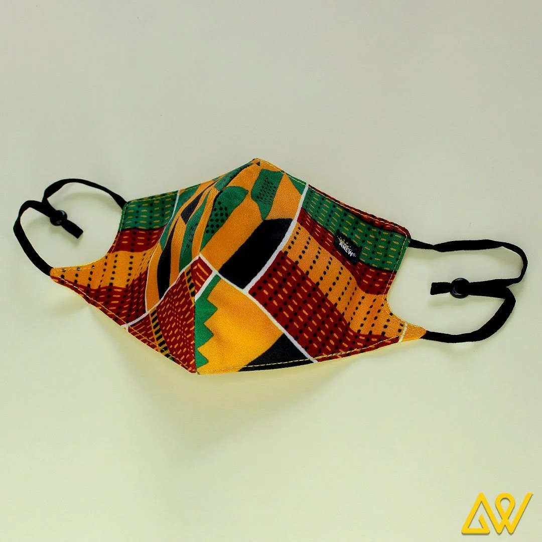 African Print Head Wrap With Satin-Lined(Kente)-AW1700