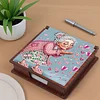 Wooden DIY Cute Old Lady Diamond Painting Kit Note Box with 160 Papers Gifts