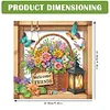 (US Local)Acrylic Flower Basket DIY Hanging Diamond Art Kits Wall Door Decor
