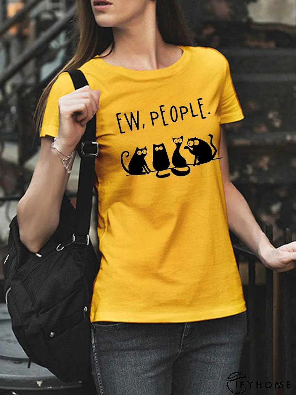 Casual Plus Size Printed Short Sleeve Tee Shirts Tops | IFYHOME