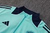 Joyfball 2024/2025 Kids Size Manchester United Long Zipped Jacket Light Green Football Jersey 1:1 Thai Quality