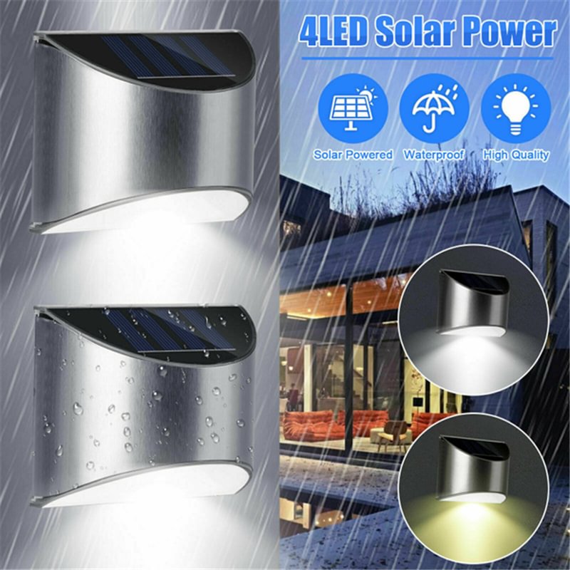Outdoor Solar Wall Light ,Led Fence Step Lamp Waterproof Security Lighting for Garden、、sdecorshop