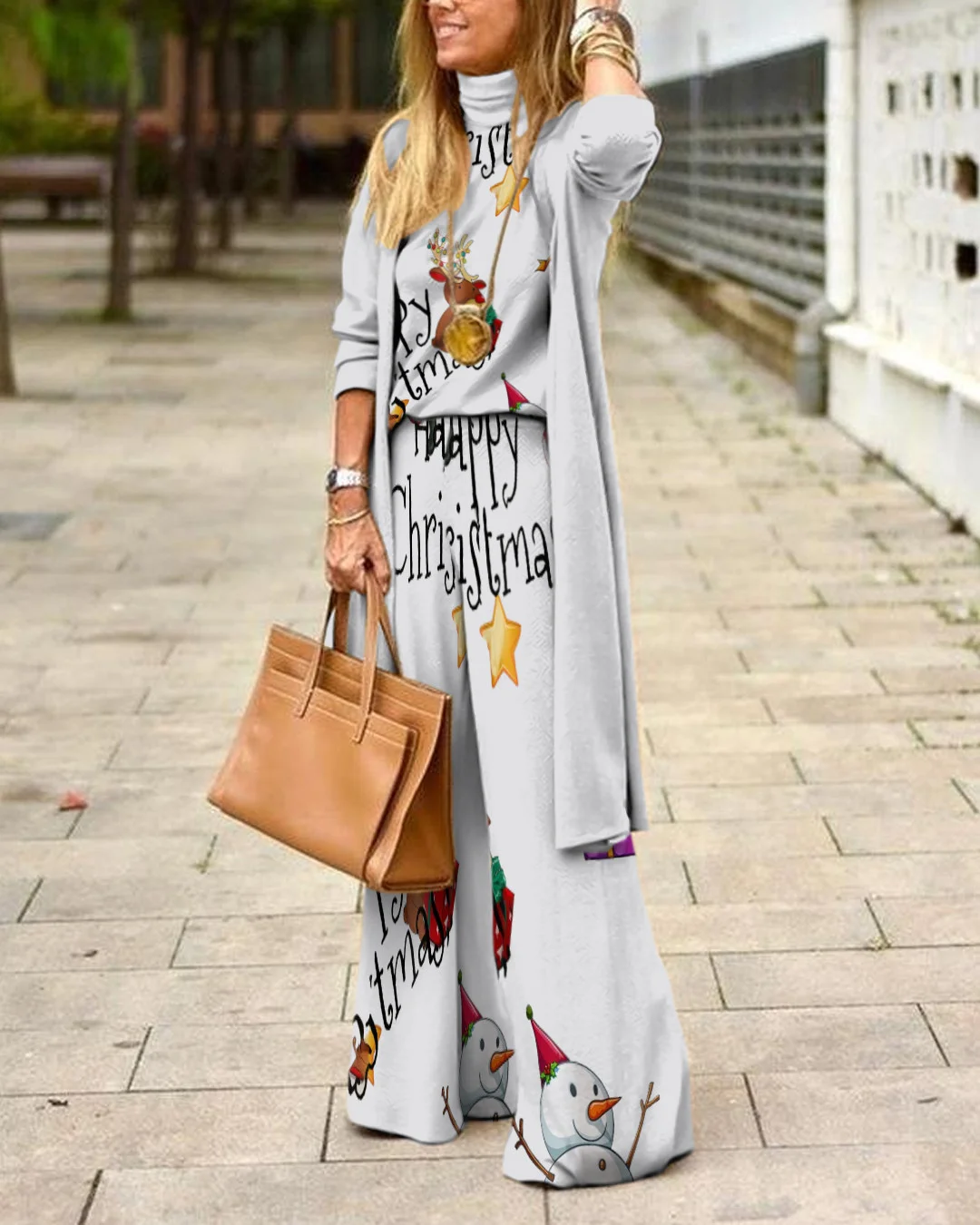 Herringbone Sweater Three-Piece Suit be29