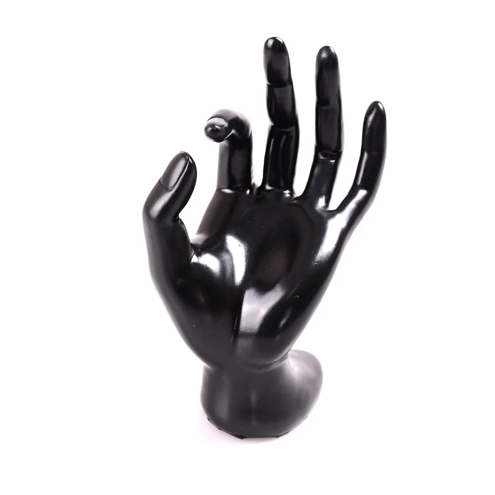 1pc Lady Mannequin Ok Shaped Stand Hand Black Velvet Ring Bracelet Necklace Chain Watch Display Holder Stand 17.5 x 11x 7.5 cm