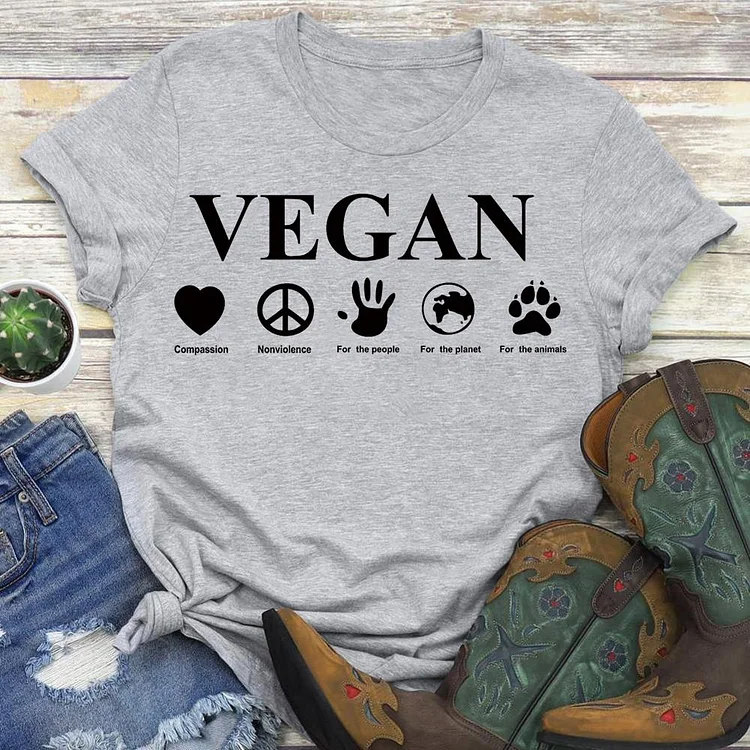 Go Vegan Classic T-Shirt Tee-04553-Annaletters