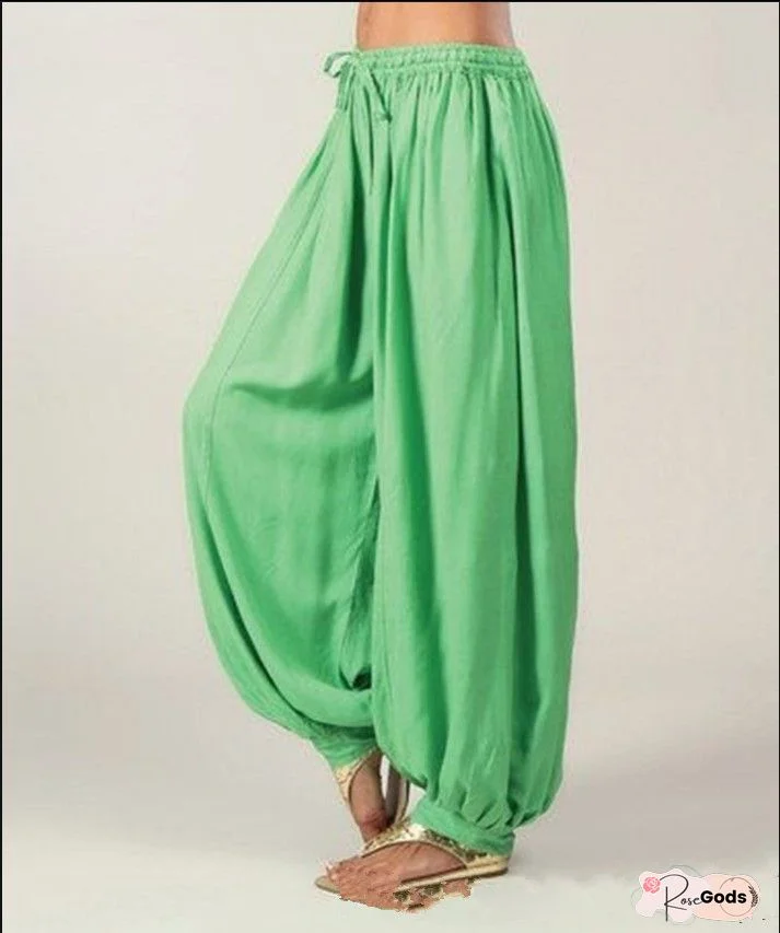 Paneled Solid Cotton Acrylic Plain Natural Pants