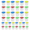 Spill Proof Paint Cups with Colored Lids Paint Brush Cleaner Cup Reusable for Artist Watercolor Painting Art Crafts Supplies (40Pcs Four Colors)