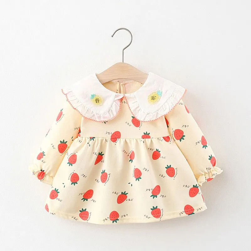 Bear Leader Baby Girls Floral Dresses Toddler Kids Casual Clothes Bowknot Princess Costumes Newborn Little Girls Dot Clothing