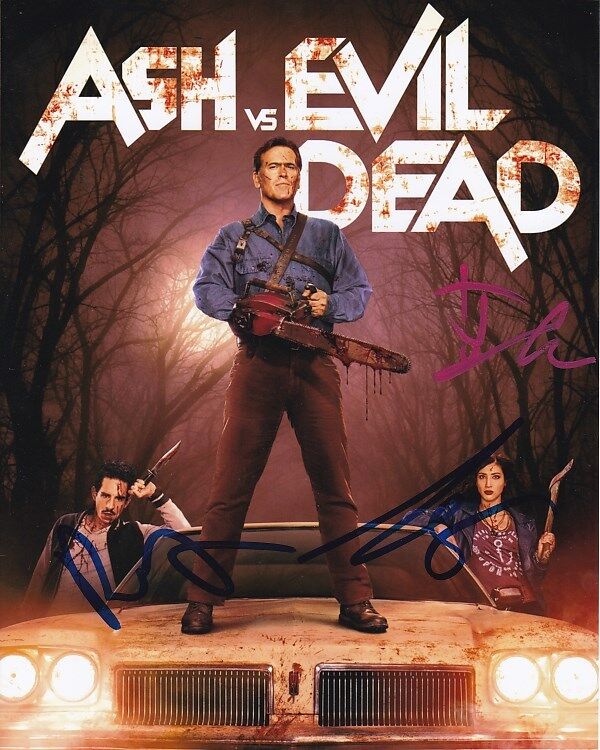 BRUCE CAMPBELL RAY SANTIAGO DANA DELORENZO signed ASH VS EVIL DEAD 8x10 Photo Poster painting