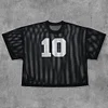 No.10 Letter Print Mesh Jersey