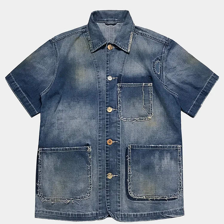 Vintage 11.25oz Regular Fit Short Sleeve Denim Shirt