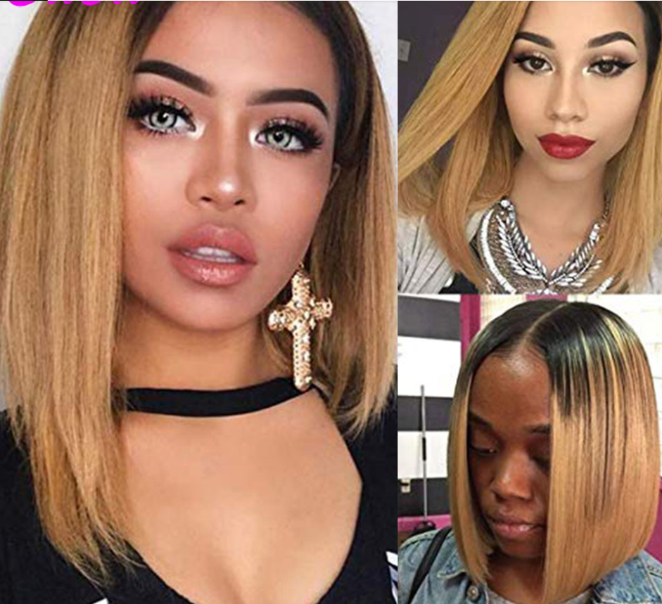 Glueless Wig With Elastic Belt|🔥13X4 Brazilian Short Straight Bob Lace Front Wigs Pre Plucked US Mall Lifes