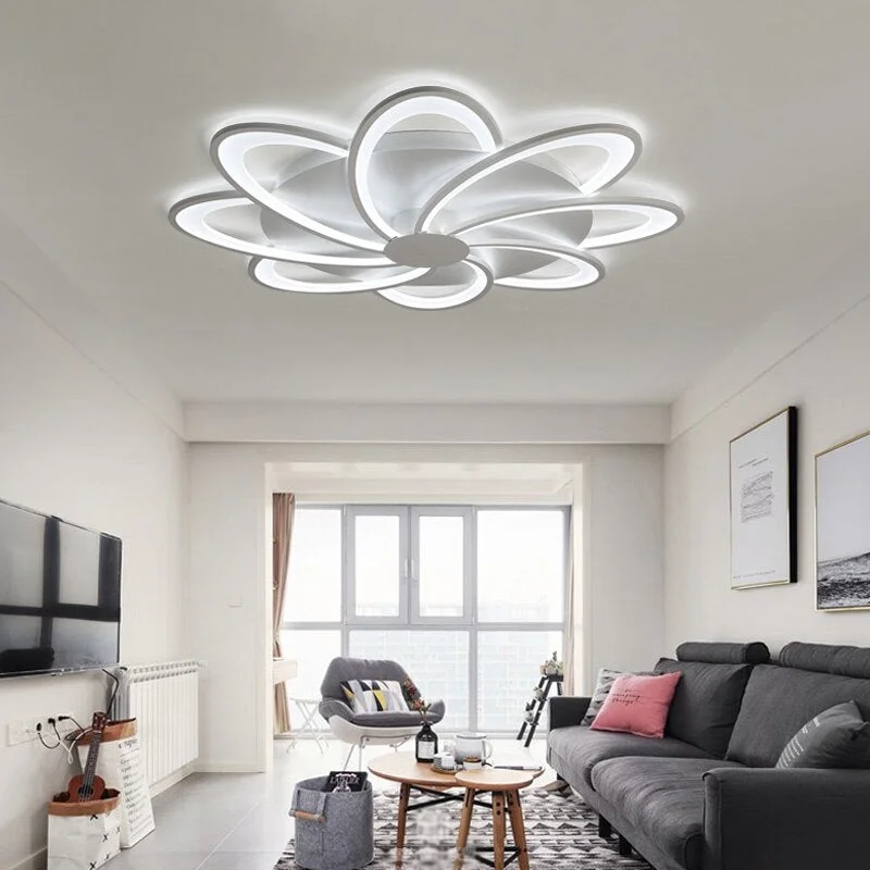 White Finished Modern LED Ceiling Lights For Living Room Bedroom ...