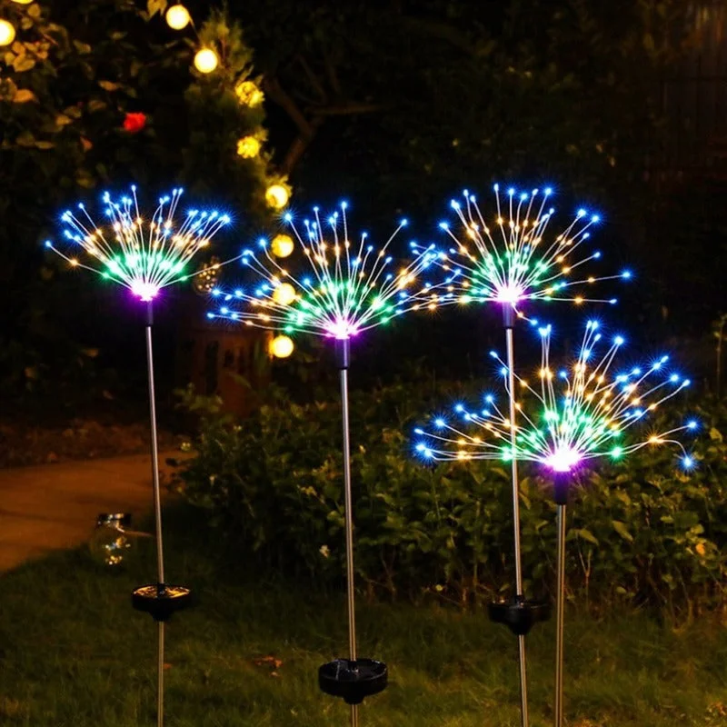 Solar Powered Outdoor Dandelion Fireworks Lights String