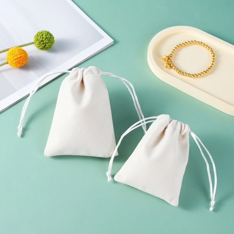 Minimalist Classic Style Solid Color Flannel Jewelry Packaging Bags