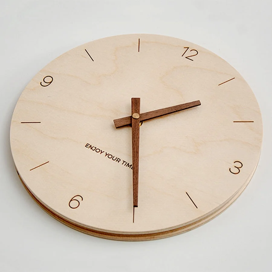 12 Inch Nordic Wooden Pendant Wall Clock for Living Room Creative Kitchen Hanging Clocks Wall Watch Home Furnishing Decoration