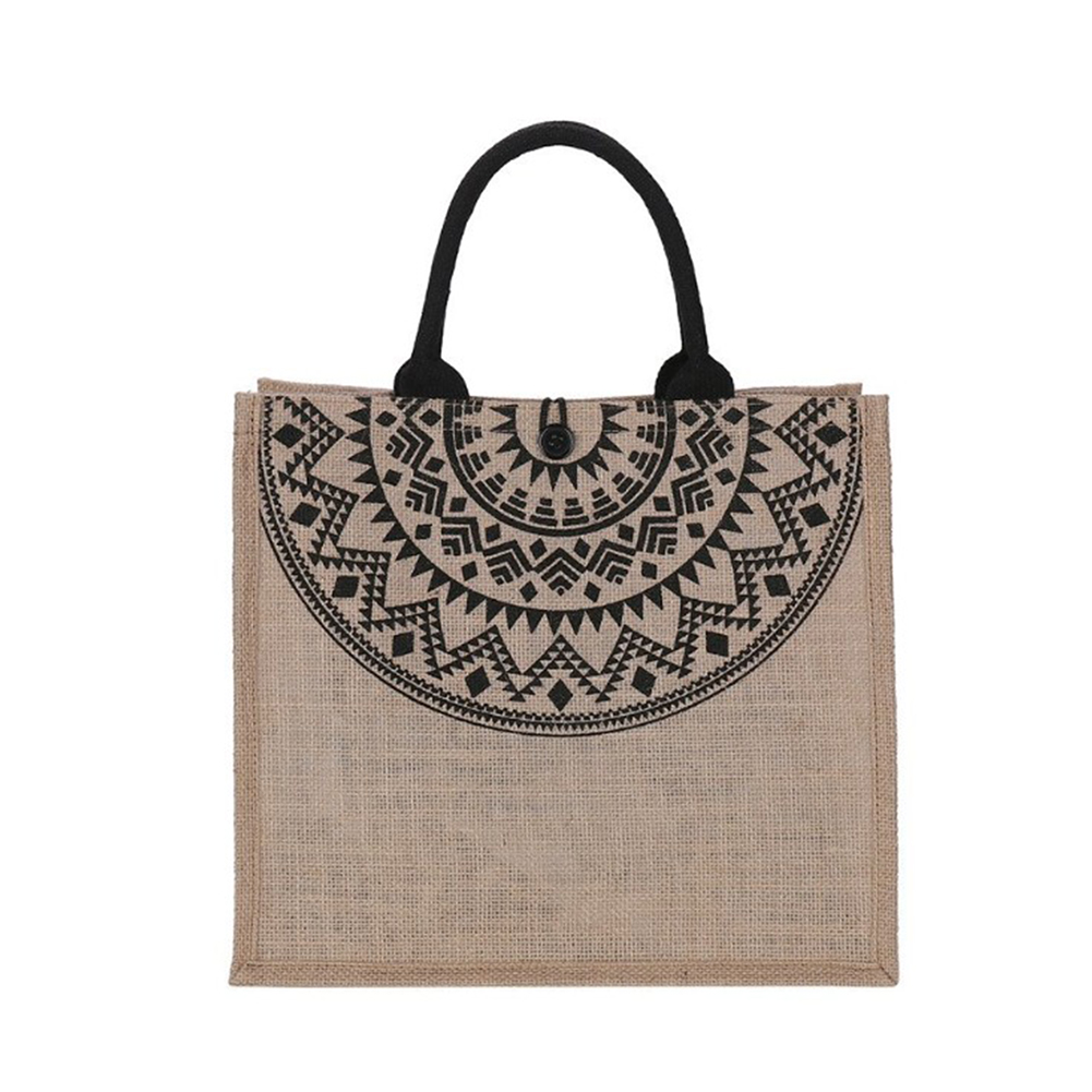 

Cotton Linen Handbag Women Ethnic Style Tote Reusable Shoulder Shopping Bag, Style one, 501 Original