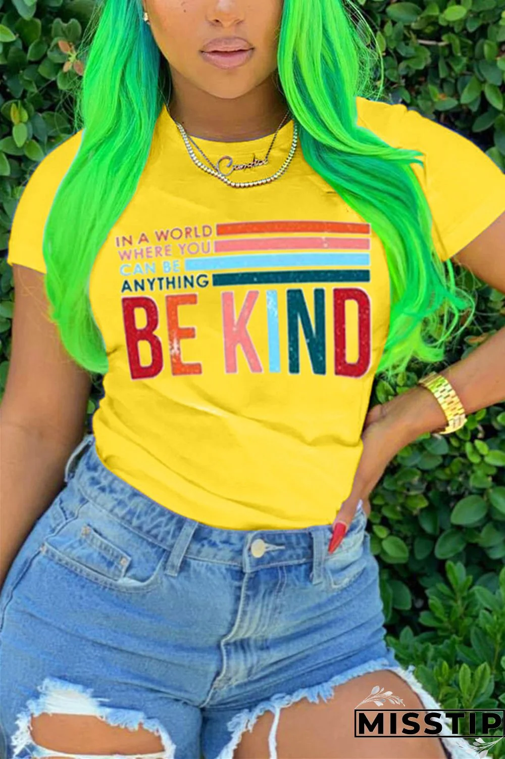 White Fashion Casual Print Short Sleeve T-shirt