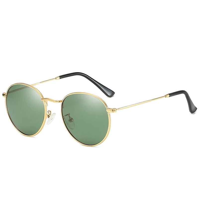Retro Solid Color Tac Round Frame Full Frame Women’s Sunglasses