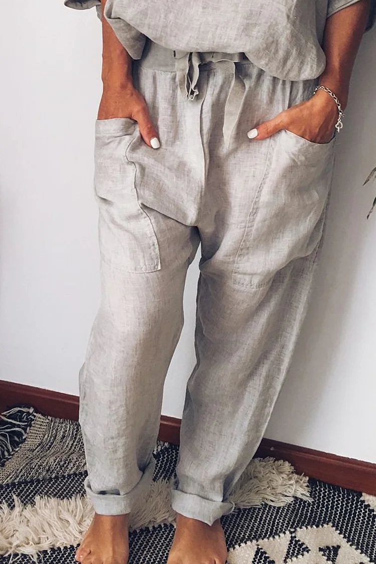 Solid Linen Pants