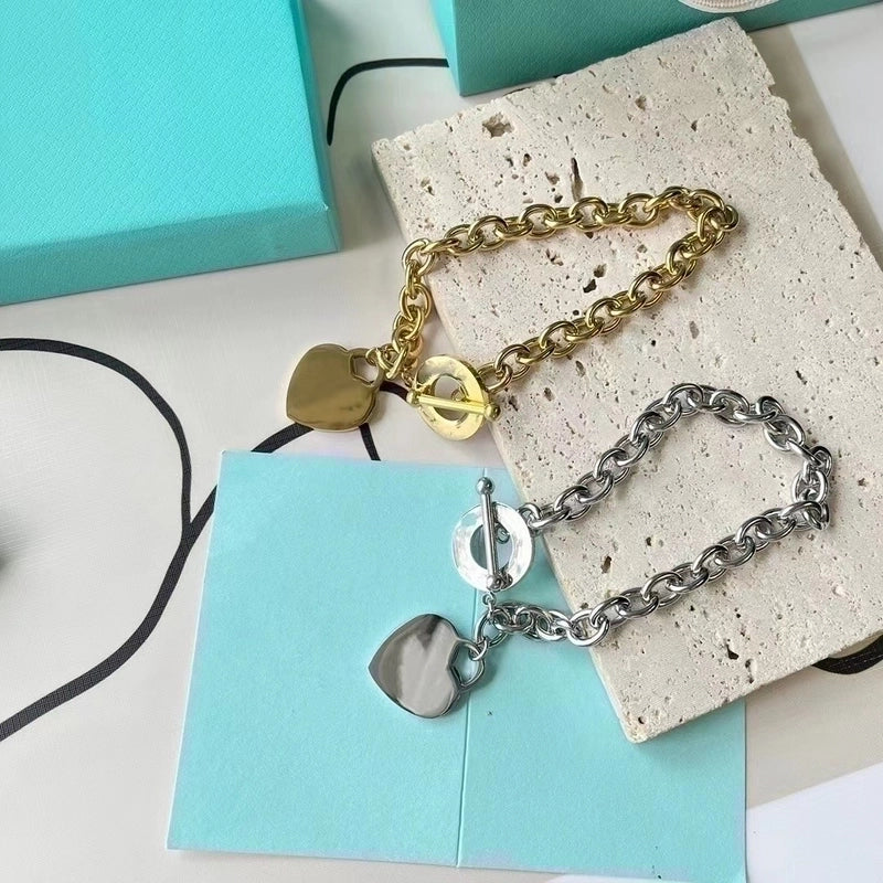 Minimalist Commute Heart Shape Titanium Steel Bracelets