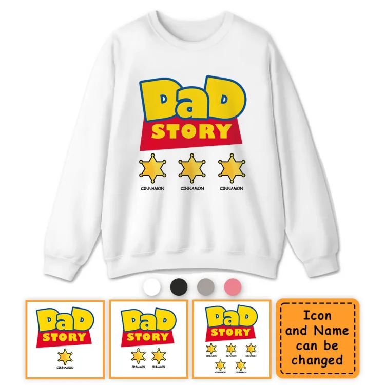 Personalized Crewneck Sweatshirt-Customized Dad Story Personalized