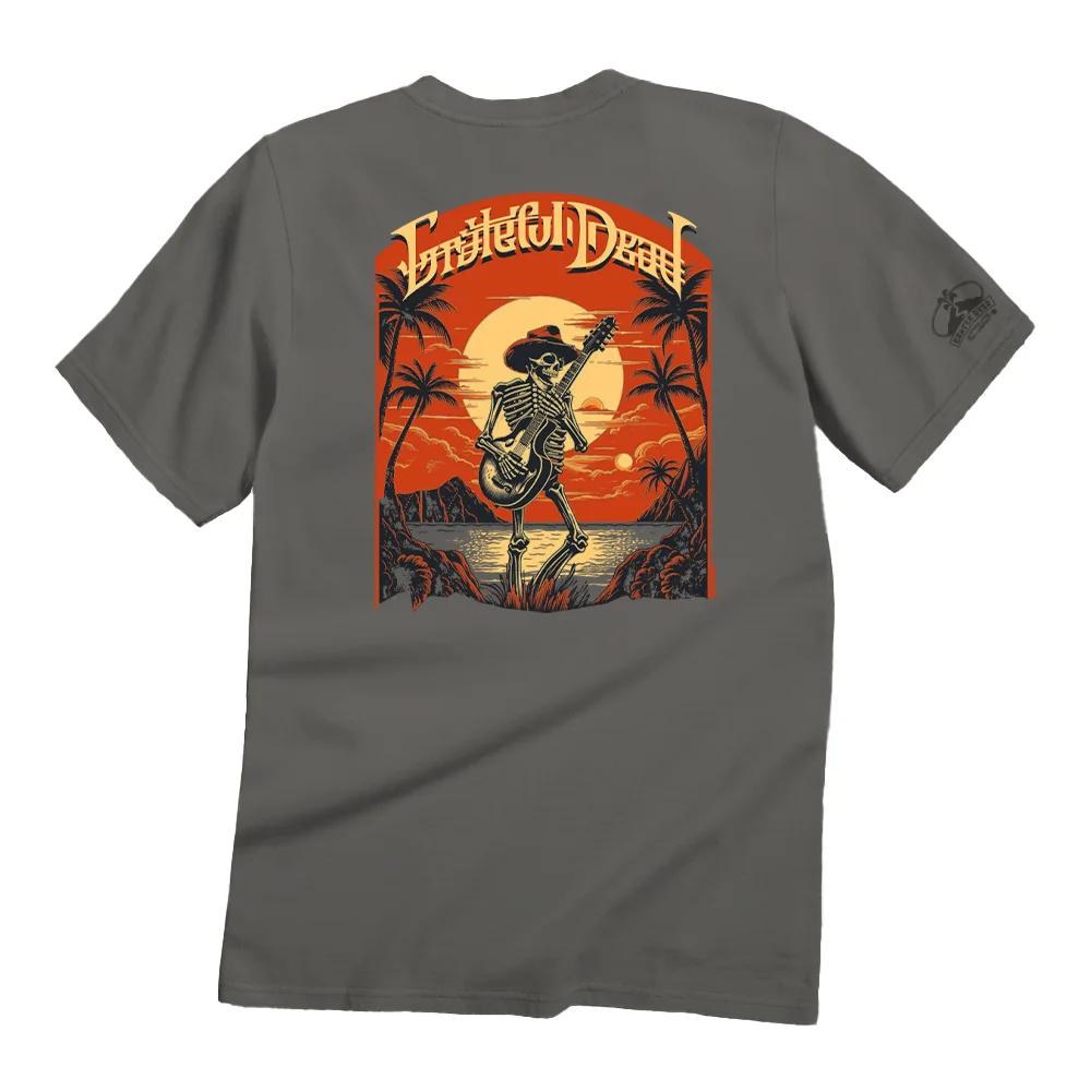  Skeleton Guitarist Graphic T-Shirt for Music Lovers