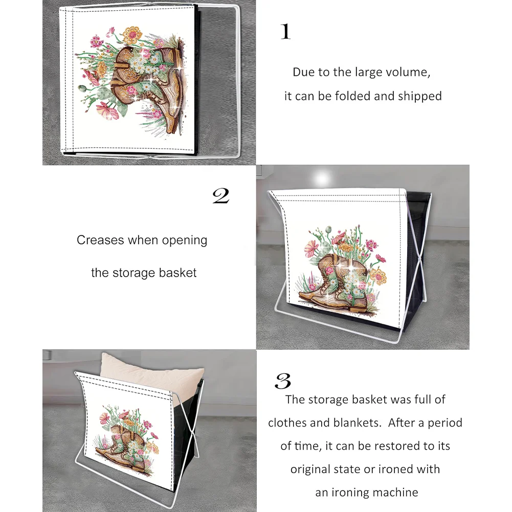 DIY Flower Boots Special Shape Diamond Painting Storage Rack for Adults Kids