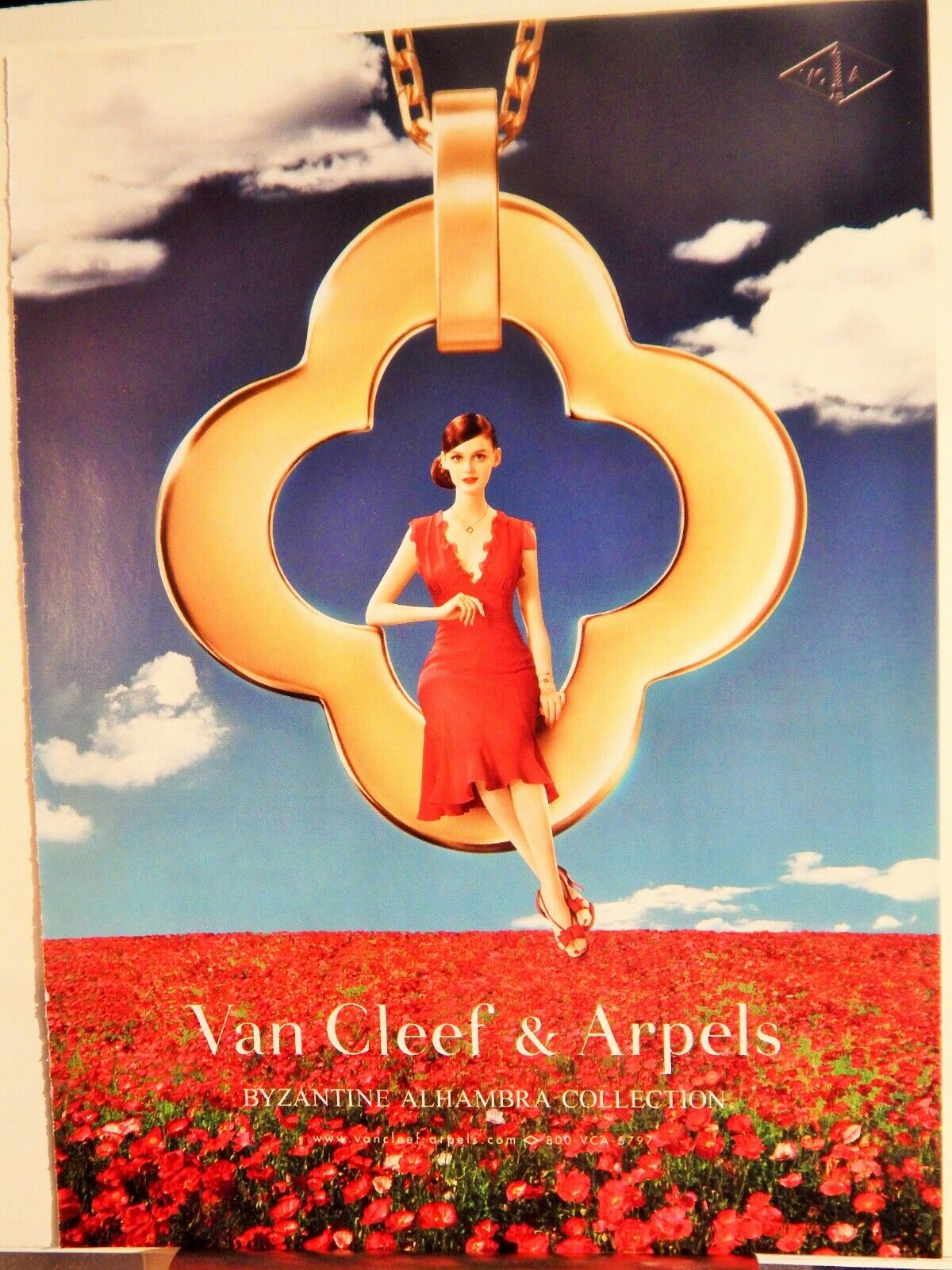 VAN CLEEF & ARPELS LUXE JEWELRY 2007 VTG Photo Poster painting AD, RARE EPHEMERA