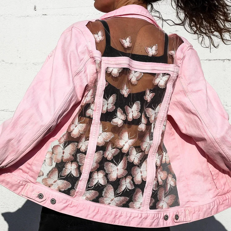 PINK BUTTERFLY LACE JACKET