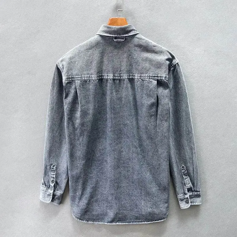 Men's Stone-Washed Denim Shirt &ndash; Relaxed Casual Layering &ndash; view 2