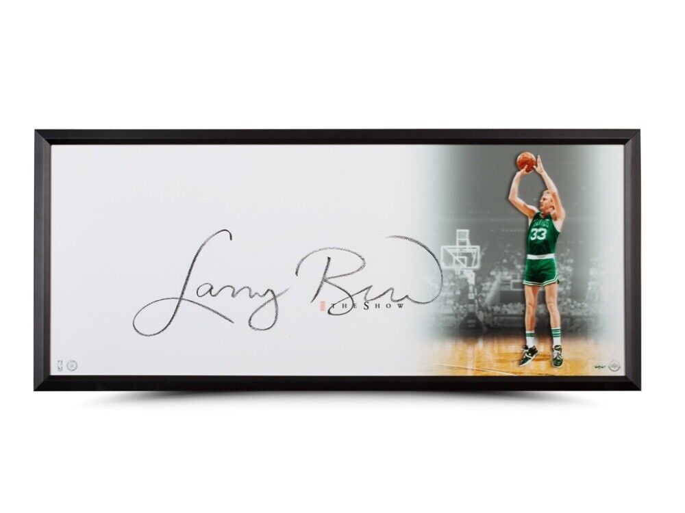 Larry Bird Signed Autographed 20X46 Framed Photo Poster painting The Show Celtics Huge Auto UDA