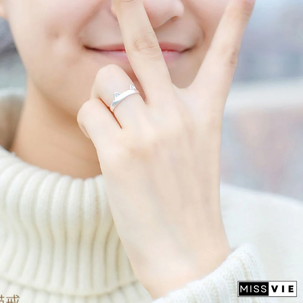 Cat Ear 925 Sterling Silver Ring