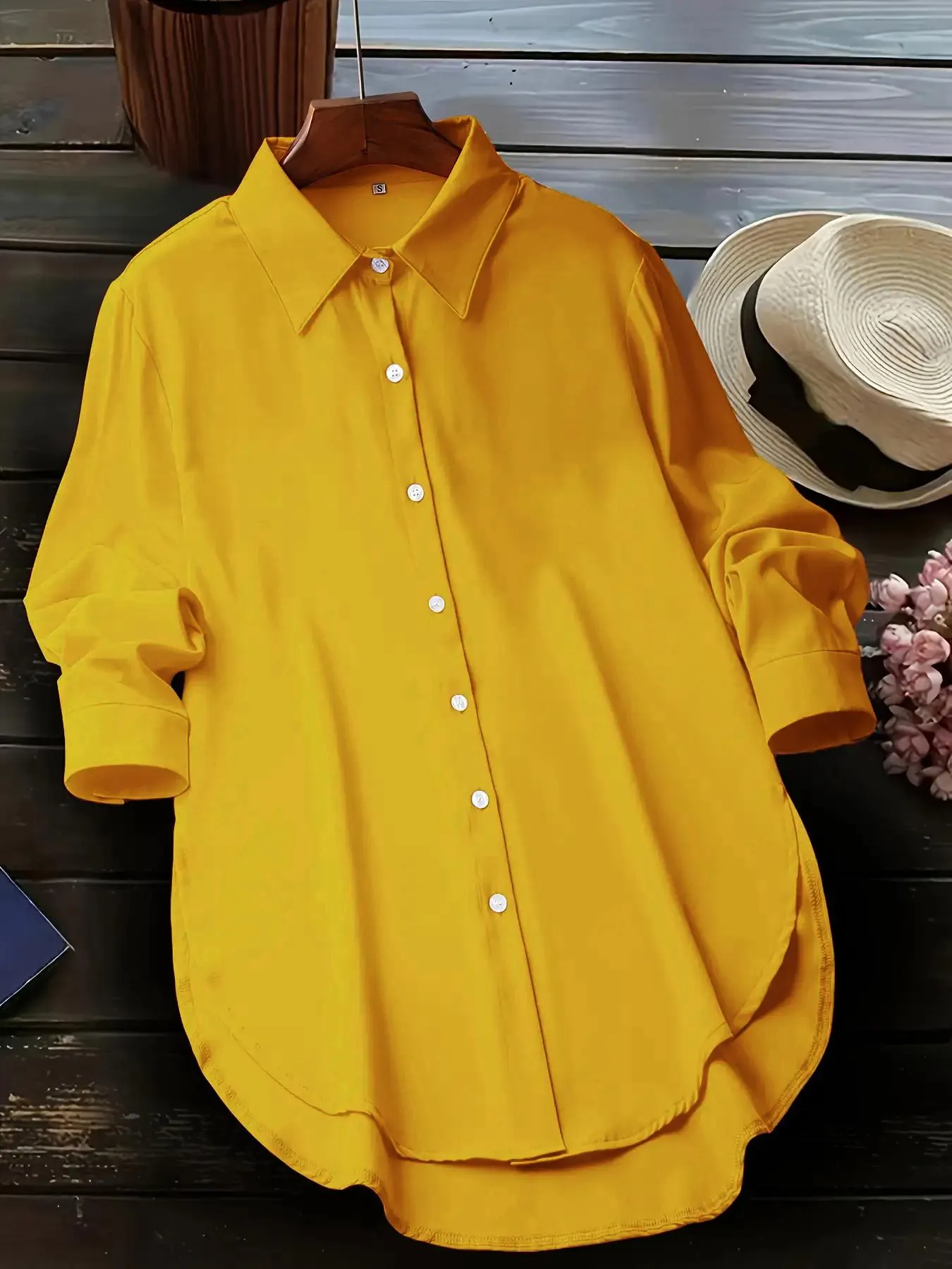 Elegant Fashion Women's Long Sleeve Shirt, Fitted Outer Shell, Moderate Fabric Thickness, Casual Style, Spring & Fall Wear
