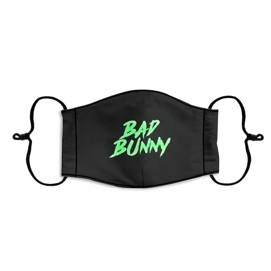 Bad Bunny Face Mask Glow In Dark Reusable Adjustable Face Cover Women Men Breathable Wear 2 Pcs