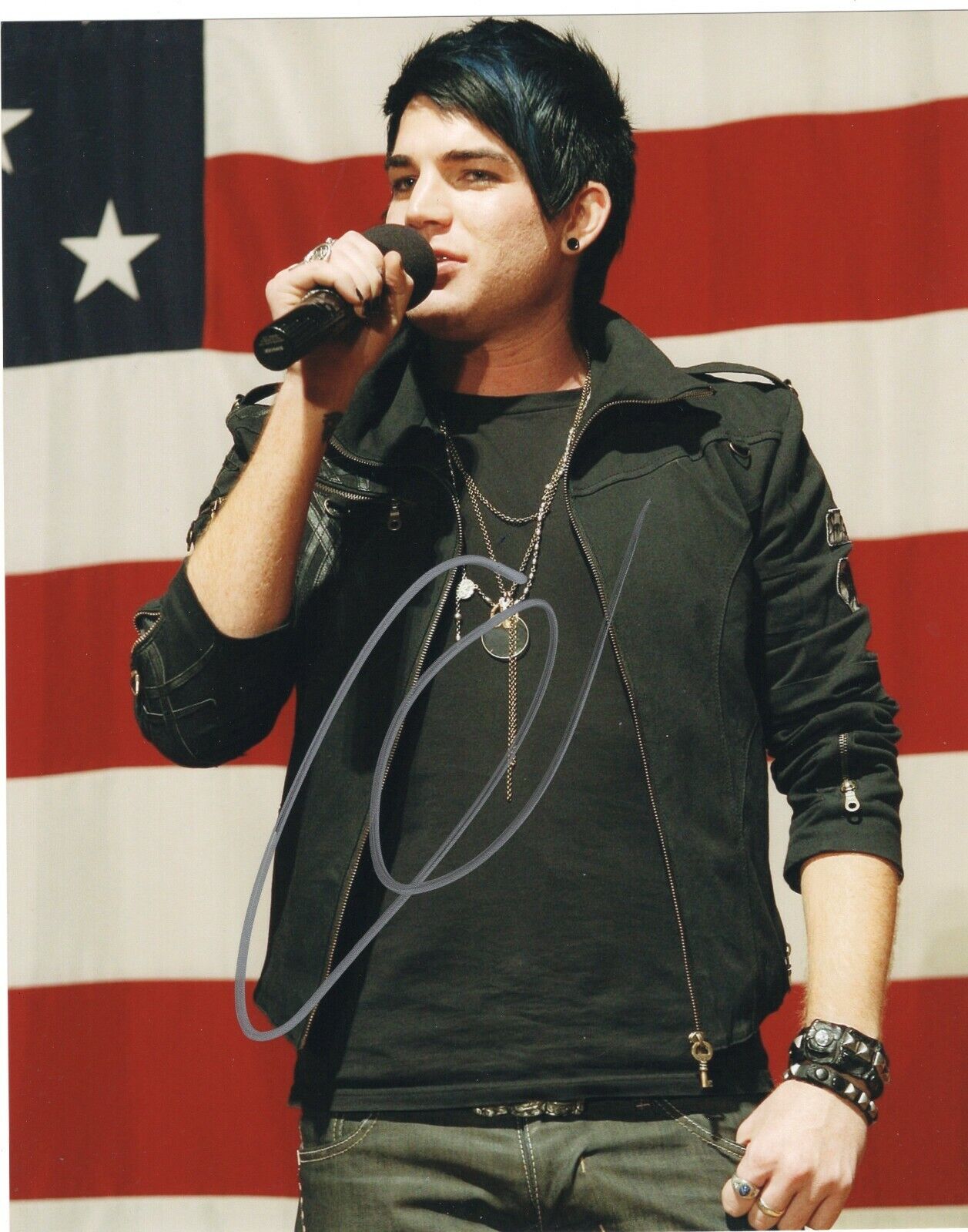 Adam Lambert Signed 8x10 Photo Poster painting w/COA American Idol Queen