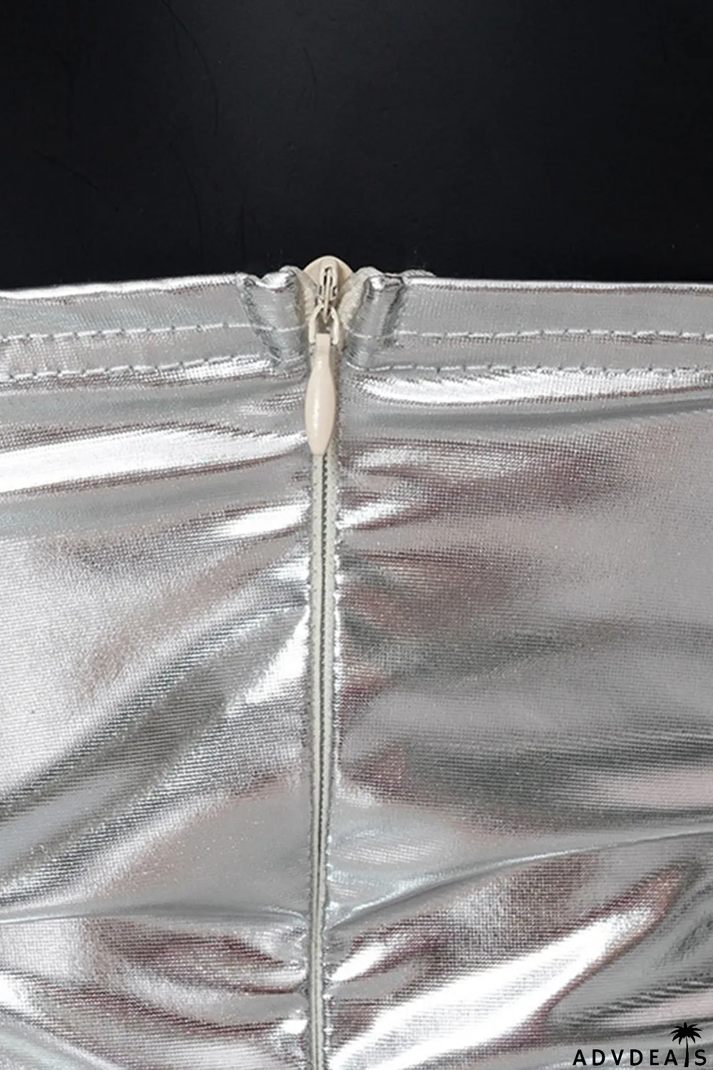 Blue Sexy Street Solid Split Joint Strapless One Step Skirt Dresses