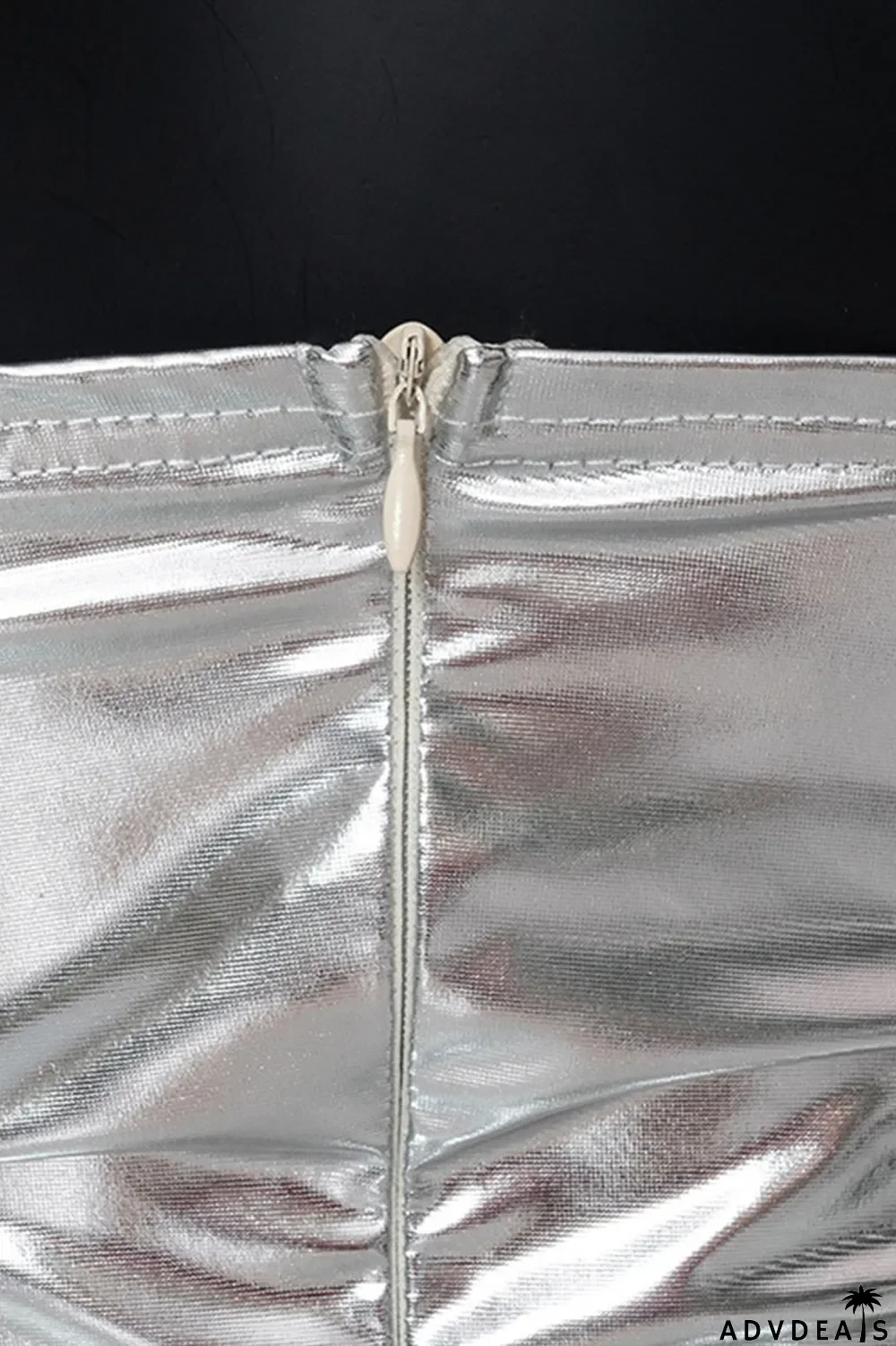 Blue Sexy Street Solid Split Joint Strapless One Step Skirt Dresses