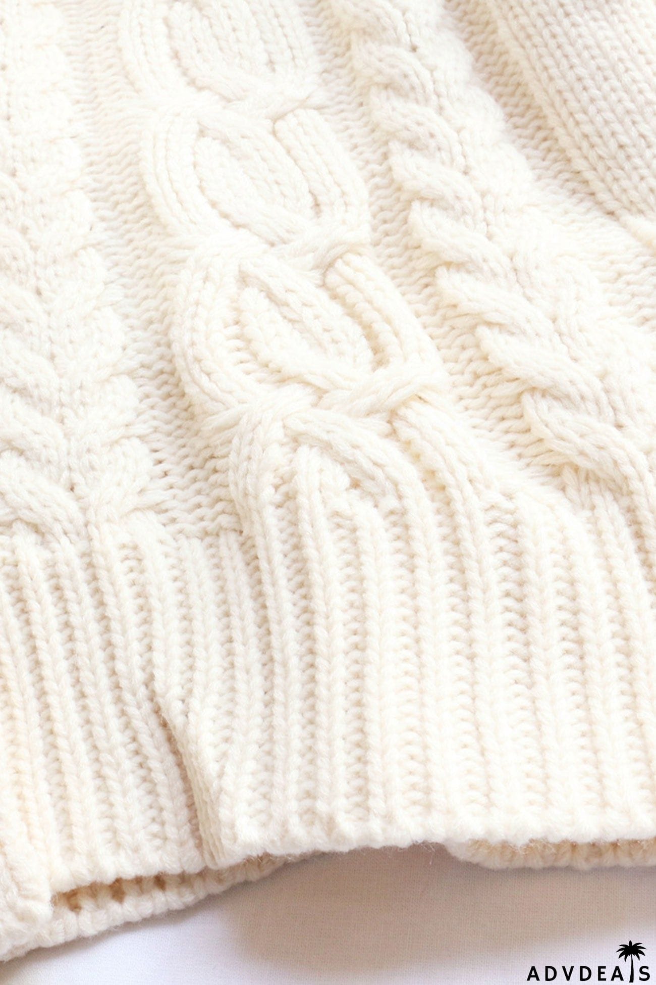 Fuzzy Lapel Cable Knit Cardigan