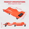 WheelX Mechanics Creeper 40 Inches Heavy Duty 360lbs Weight Capacity, Garage Ergonomic Adjustable Rolling with 6 pcs Wheels Roller, Lay Down Padded Headrest, Under Car, Auto Repair Shop Man Gift (Red)