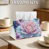 (25cm)Galaxy Pearl Rose DIY Diamond Painting PU Tissue Holder Box