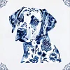 Blue And White Porcelain Dog-11CT Stamped Cross Stitch 40*40cm