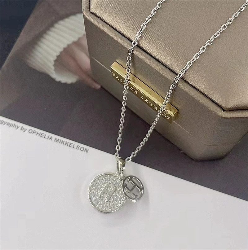 Letter H Zirconia Gold-Plated Necklace